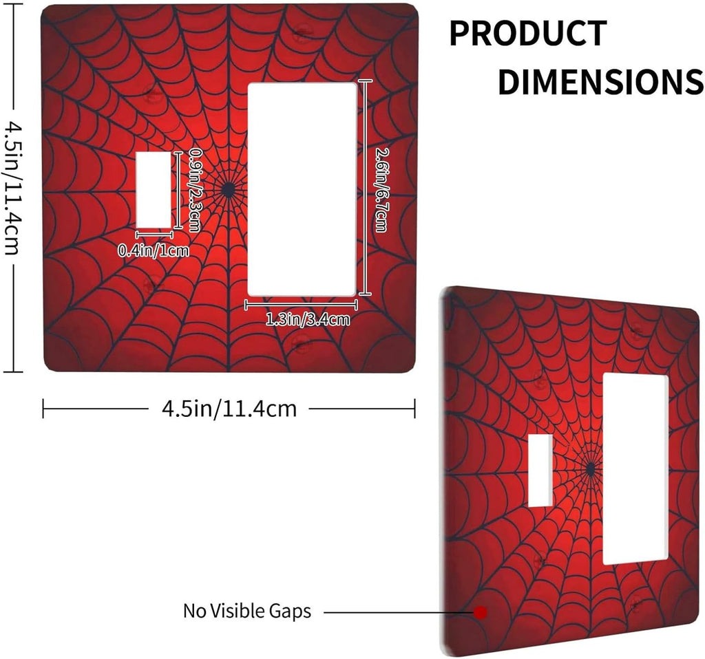Red Spider Web Black Line Simplicity Outlet Covers 1 Toggle 1 Rocker Combination Decorative Wall Plate Electrical Switch Plates Light Switch Cover Plate For Kids Room Home Decor