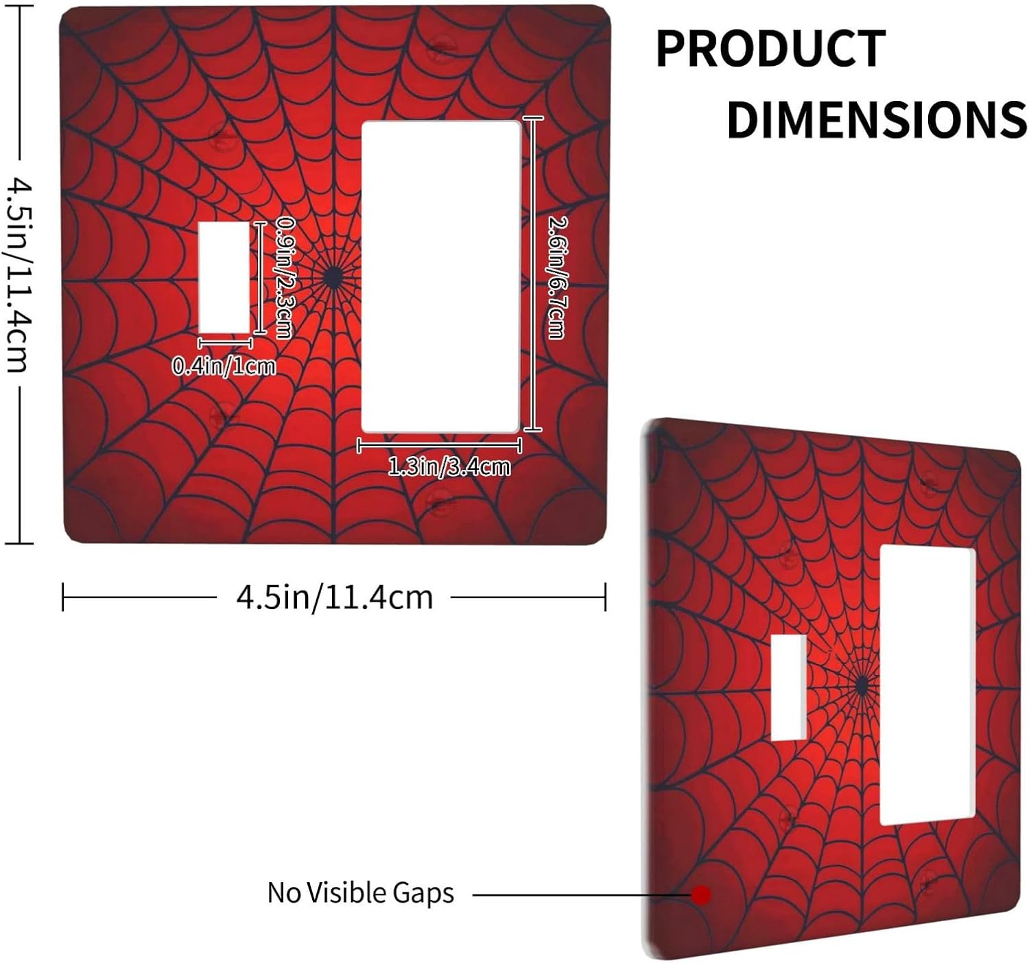 Red Spider Web Black Line Simplicity Outlet Covers 1 Toggle 1 Rocker Combination Decorative Wall Plate Electrical Switch Plates Light Switch Cover Plate For Kids Room Home Decor