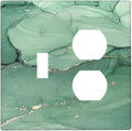 Wallplates Simple Green Marble 1 Toggle 1 Duplex Switch Plate Electrical GFCI Faceplate Decorative Light Switch Covers for living Room Office Decor