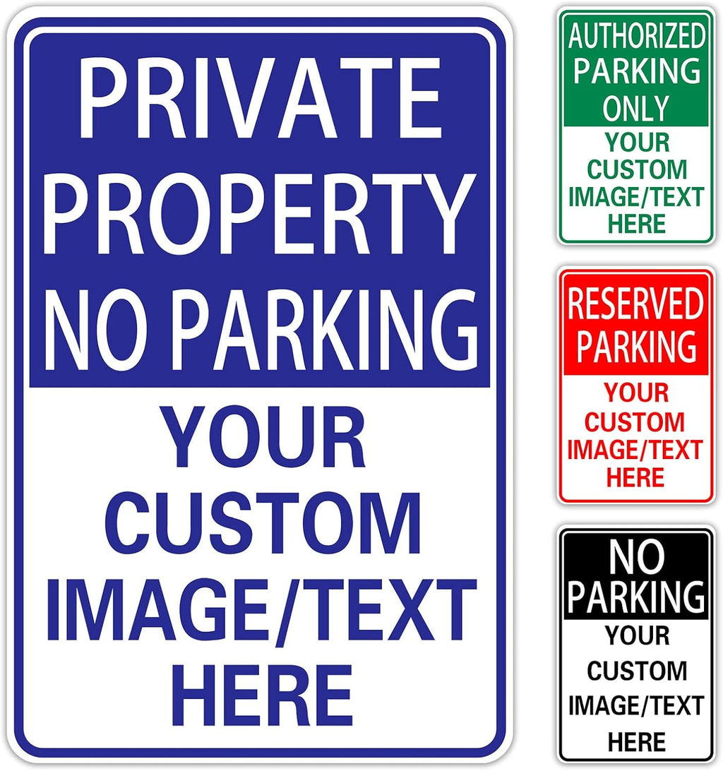 Private Property Sign No Parking Signs Custom Signs for Parking Lots Business and Schools Outdoor Use Aluminum Metal Decor 12x17 Inches