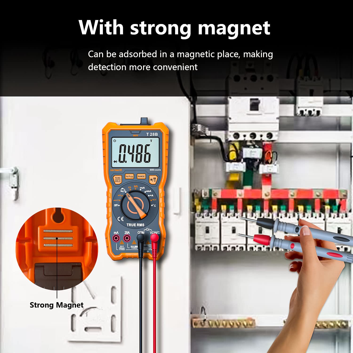 True RMS Digital Multimeter Tester, Auto-Ranging AC DC 20A Ohmmeter 1000V Voltmeter with NCV, Measure Voltage Current Amp Resistance Diode Continuity Duty-Cycle Capacitance Temperature, for Home Auto