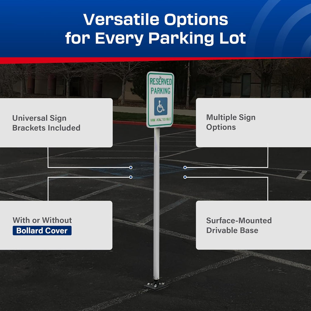 Impact Recovery - Sta-Rite Flexible Sign Post - Sign Holder - Handicap Parking Signs - Made in the USA - 78” Van Accessible Signage