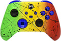 Hand Airbrushed Fade Custom Controller Compatible with Xbox Series X/S & Xbox One (Series X/S Rasta W/Blue Chrome Inserts)