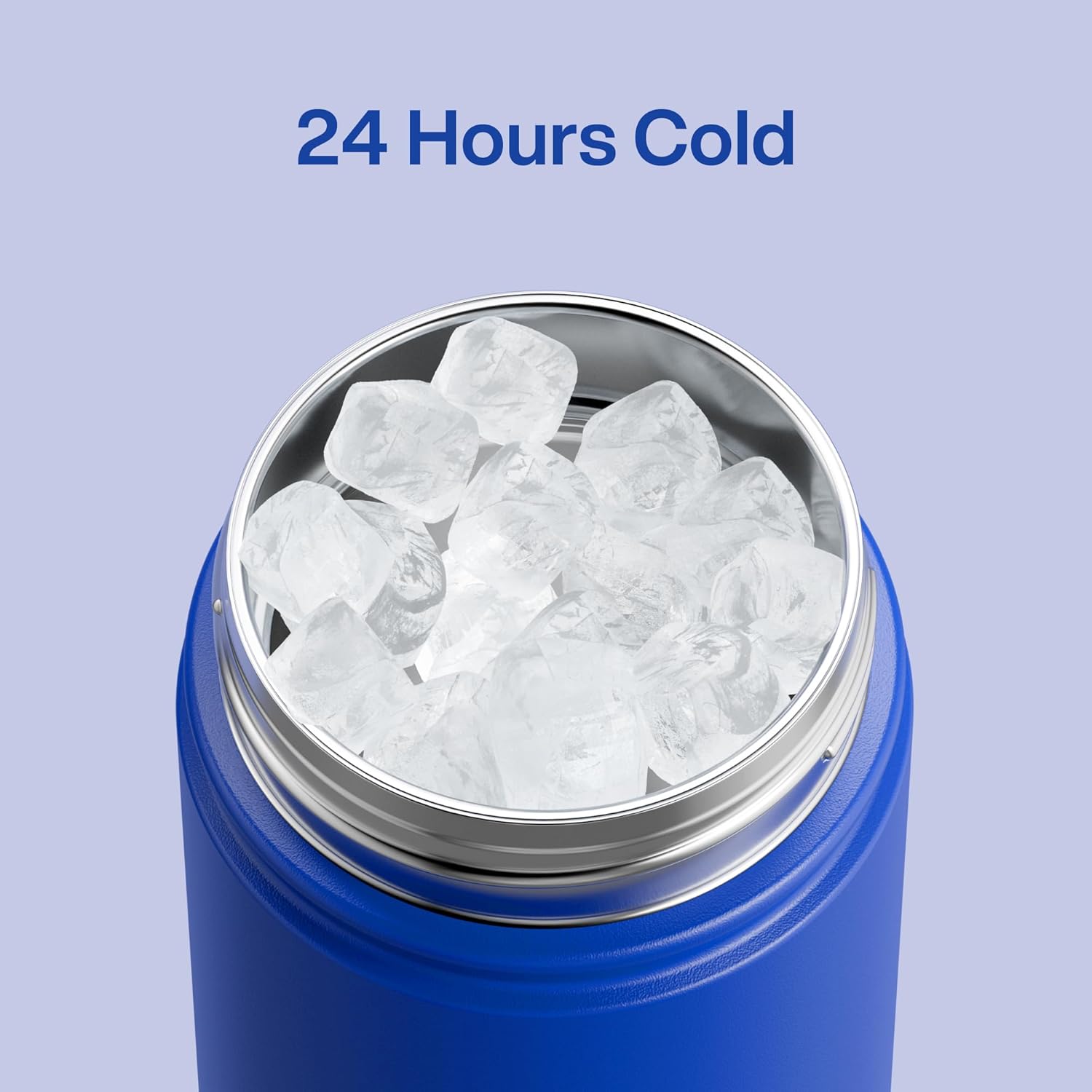 ENCOOL Insulated Water Bottle with Straw Stainless Steel Water Bottle, Leak-Proof, BPA-Free, Double Wall Vacuum Keeps Cold for 24 Hours for Sports, Travel, School (18 oz, Beaucoup Blue)