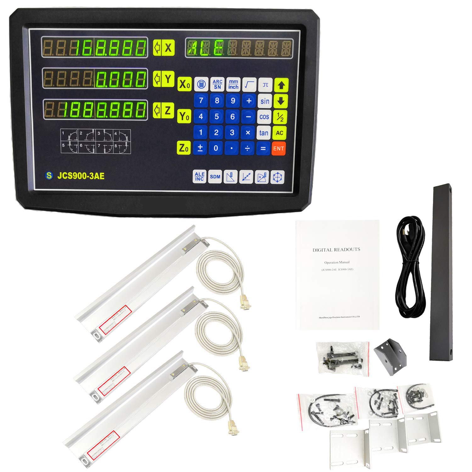 iMeshbean 2/3 Axis Digital Readout DRO Encoder for Milling Lathe, Part Number 324-RZ, 350mm Travel Length Scale (14'')