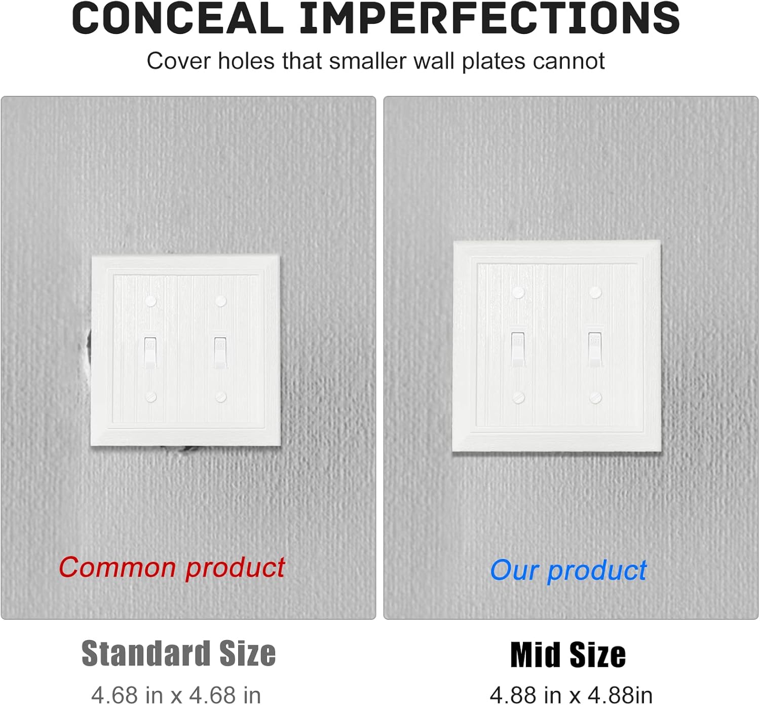 Modern Decorative Wall Plate Retro Wood Grain design Switch Cover Outlet Cover for Light Switch, Smart Switch, Dimmer, GFCI, USB Outlet (10 Pack, Double Toggle)