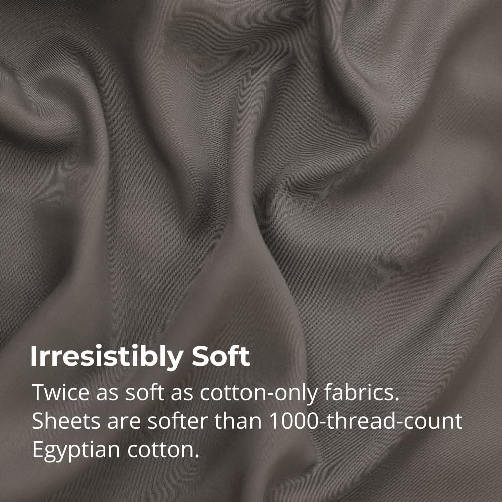 Cariloha Aloha Soft 4-Piece Sheet Set | Shade Gray | King | Made from 100% Viscose derived from Bamboo | Introductory Sheet Line