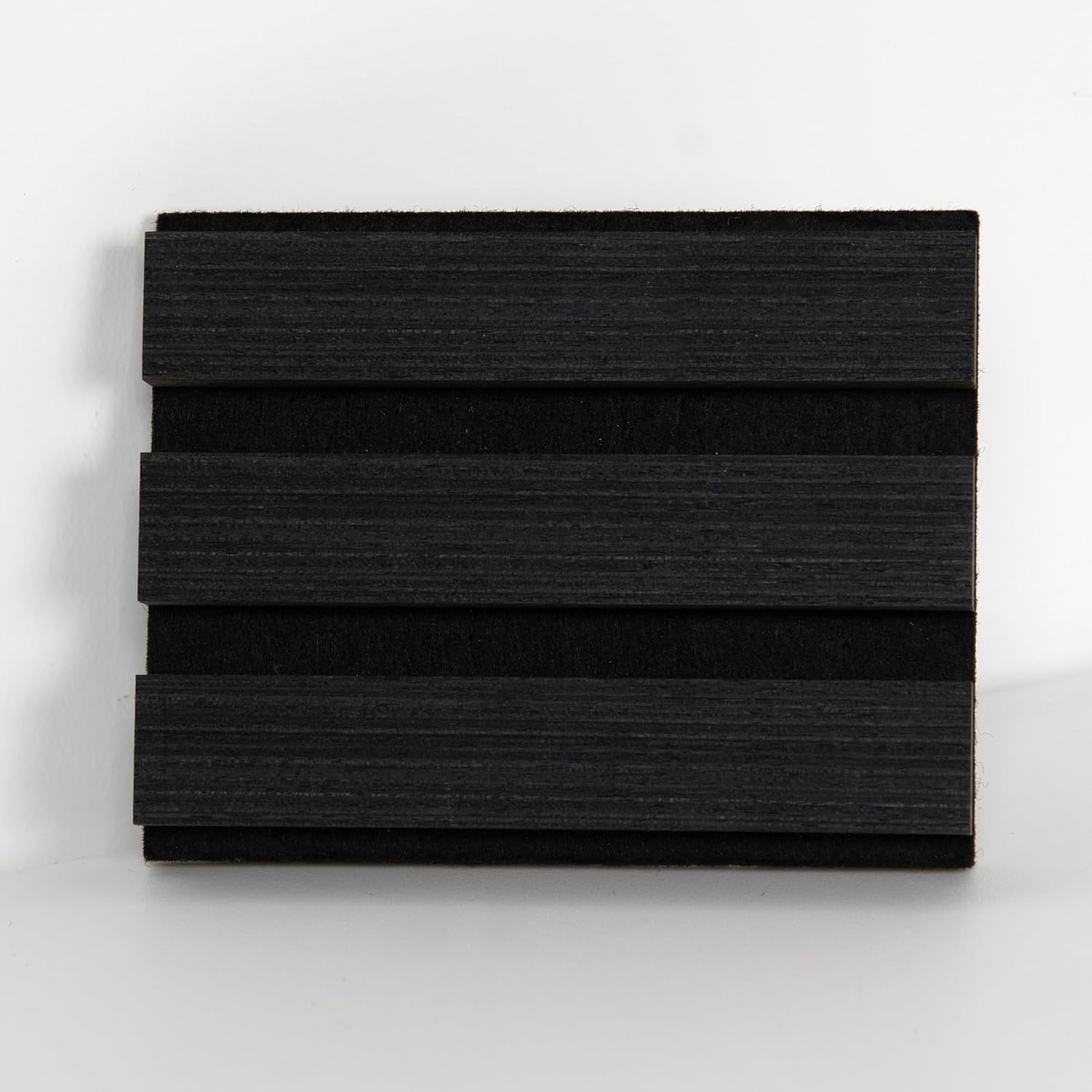 Sample Wood Salt Acoustic Wall Panels, Soundproof Wooden Wall Panels, 3D Fluted Sound Absorbing Panel, Matte Black, Sample Pack