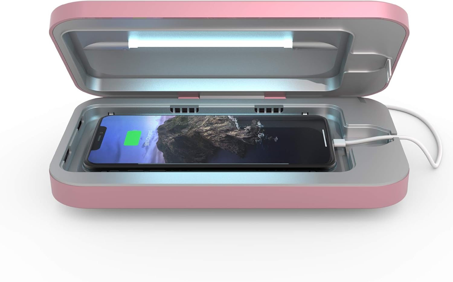 PhoneSoap 3 UV Cell Phone Sanitizer and Dual Universal Cell Phone Charger | Patented and Clinically Proven UV Light Sanitizer | Cleans and Charges All Phones - Orchid