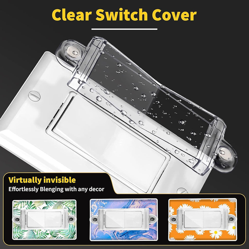Magnetic Light Switch Guard Cover- PSZEZNZ Light Switch Outlet Covers for Flat Modern Wall Switches-Child Safety Protection(Clear,4 Piece)