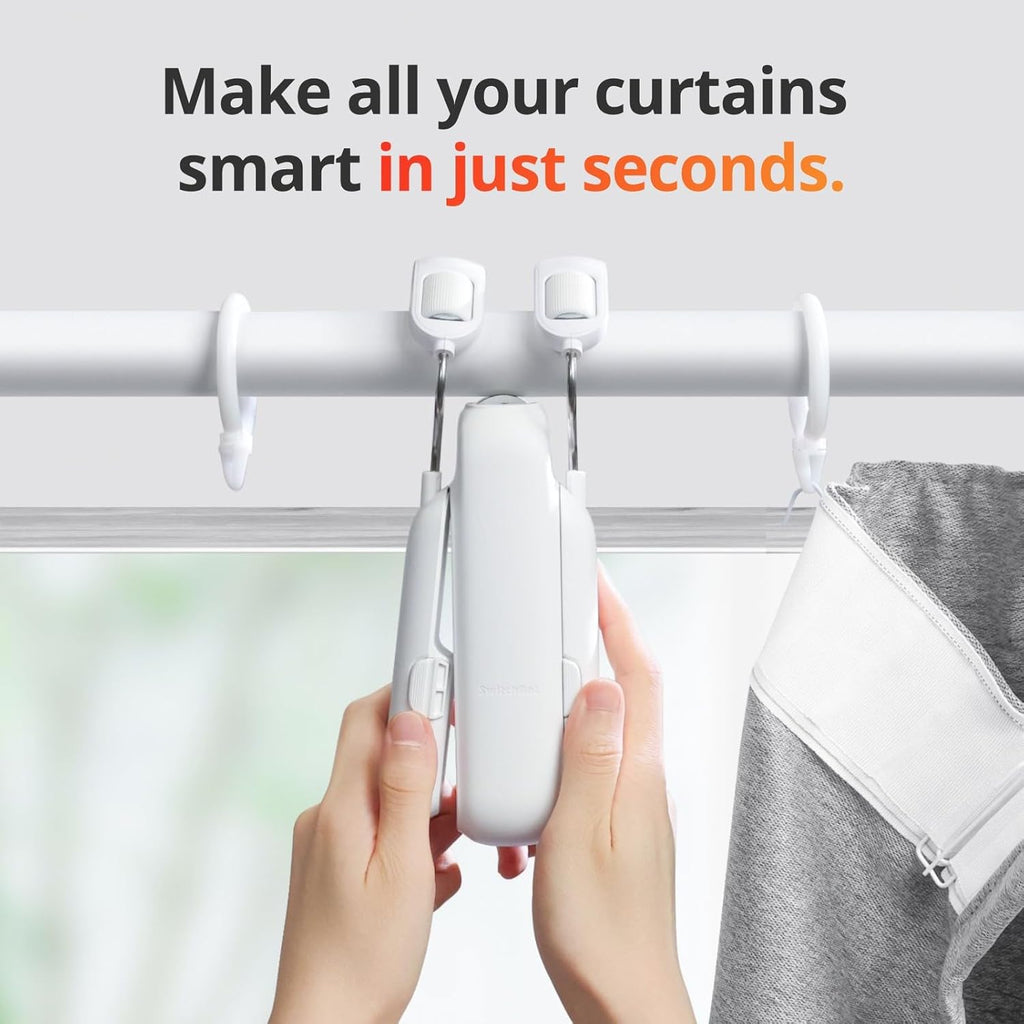 SwitchBot Automatic Curtain Opener - Bluetooth Remote Control Smart Curtain with App/Timer, Upgraded High-Performance Motor, Add SwitchBot Hub to Work with Alexa, Google Home, HomeKit