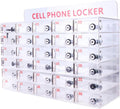 30 Slots Clear Cell Phone Locker,Acrylic Cell Phone Organizer Phones Storage Cabinet Wall Mounted with Door Locks Keys for Factory Office School 12.9X20.6X7.2inch