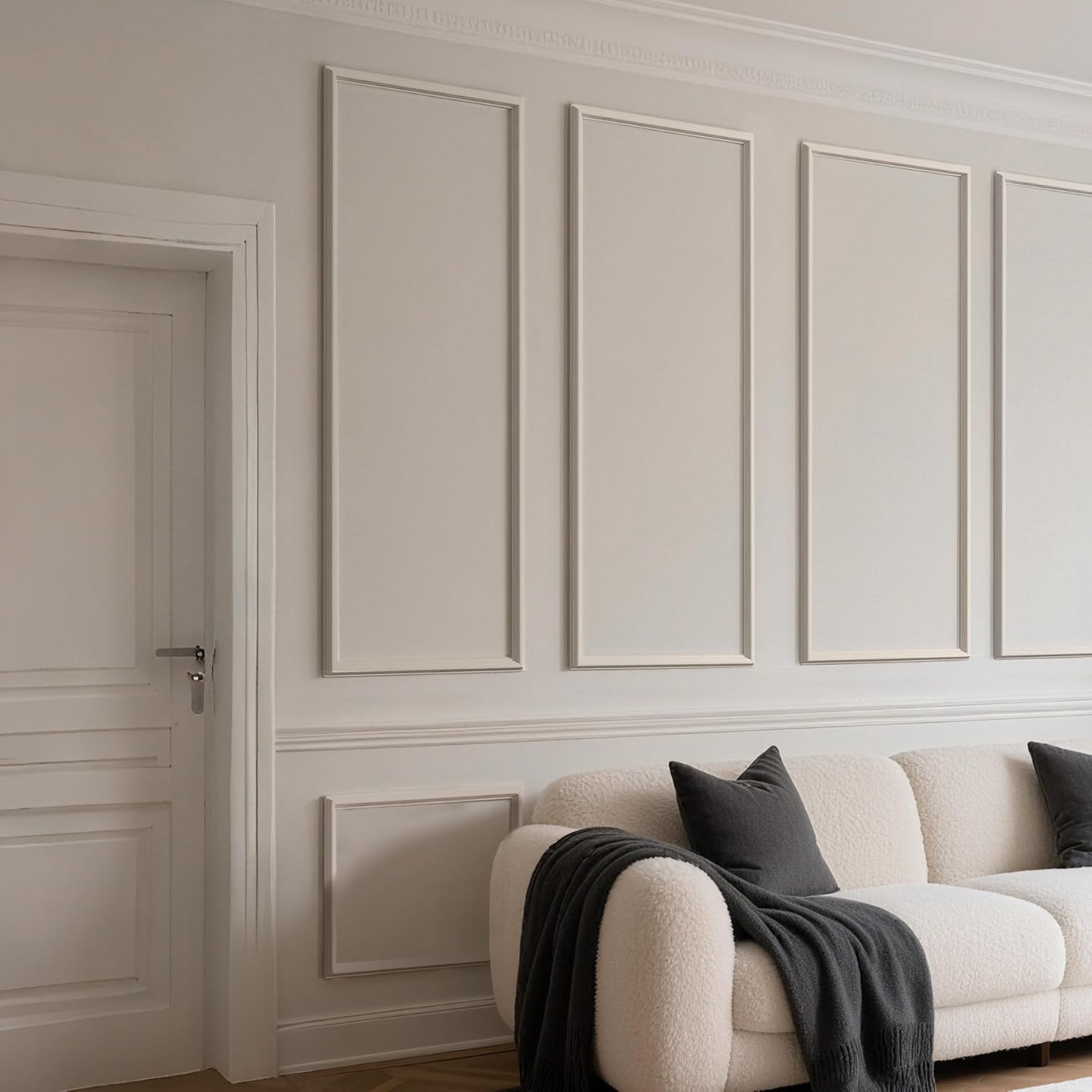 Peel and Stick Wainscoting Panels Kit, 3 Sets 54''x24'' Premade Wall Molding Peel and Stick Panels for Interior Wall Trim, Easy DIY Wainscoting Panels Peel and Stick Decor