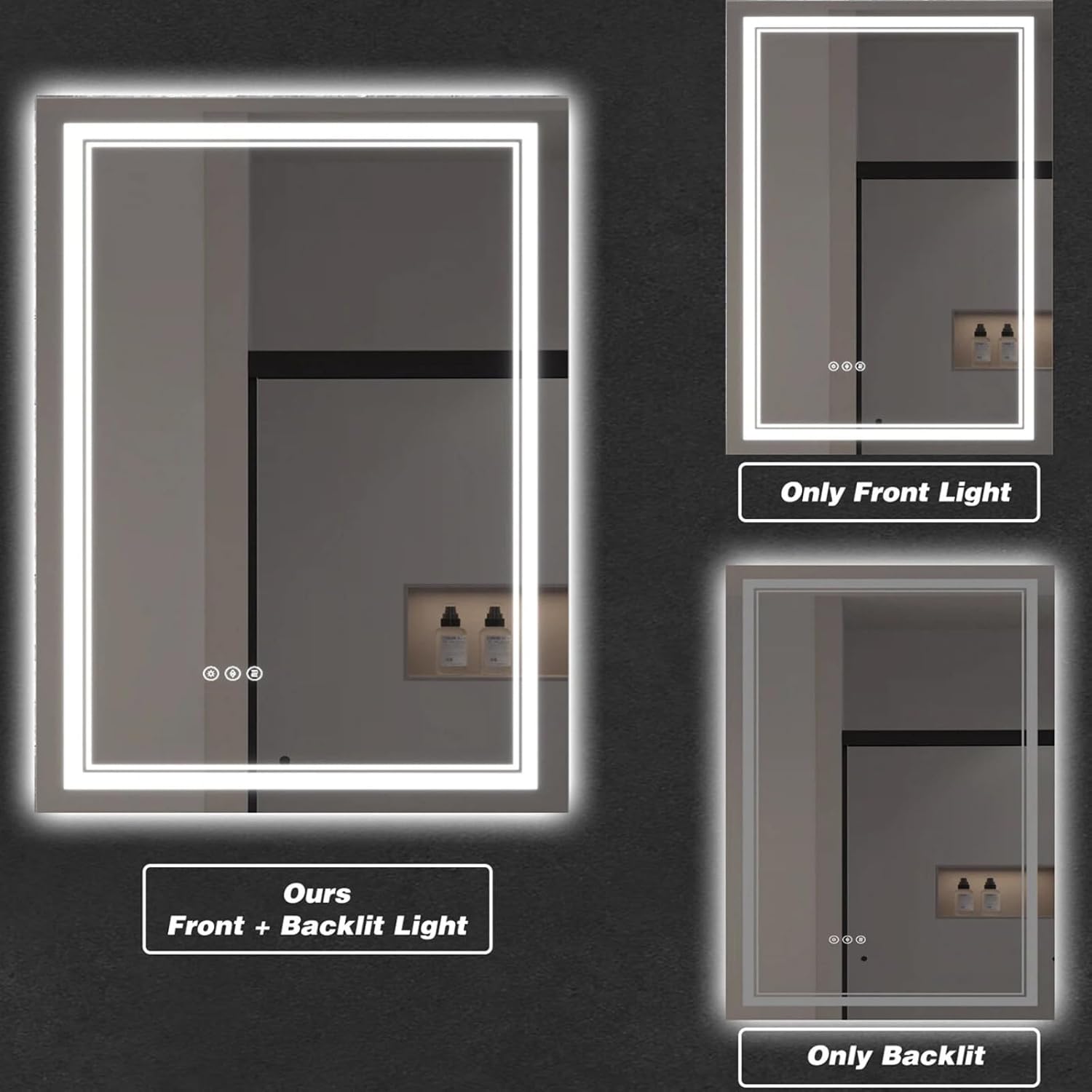 LED Bathroom Mirror with Lights, Wall Mirrors