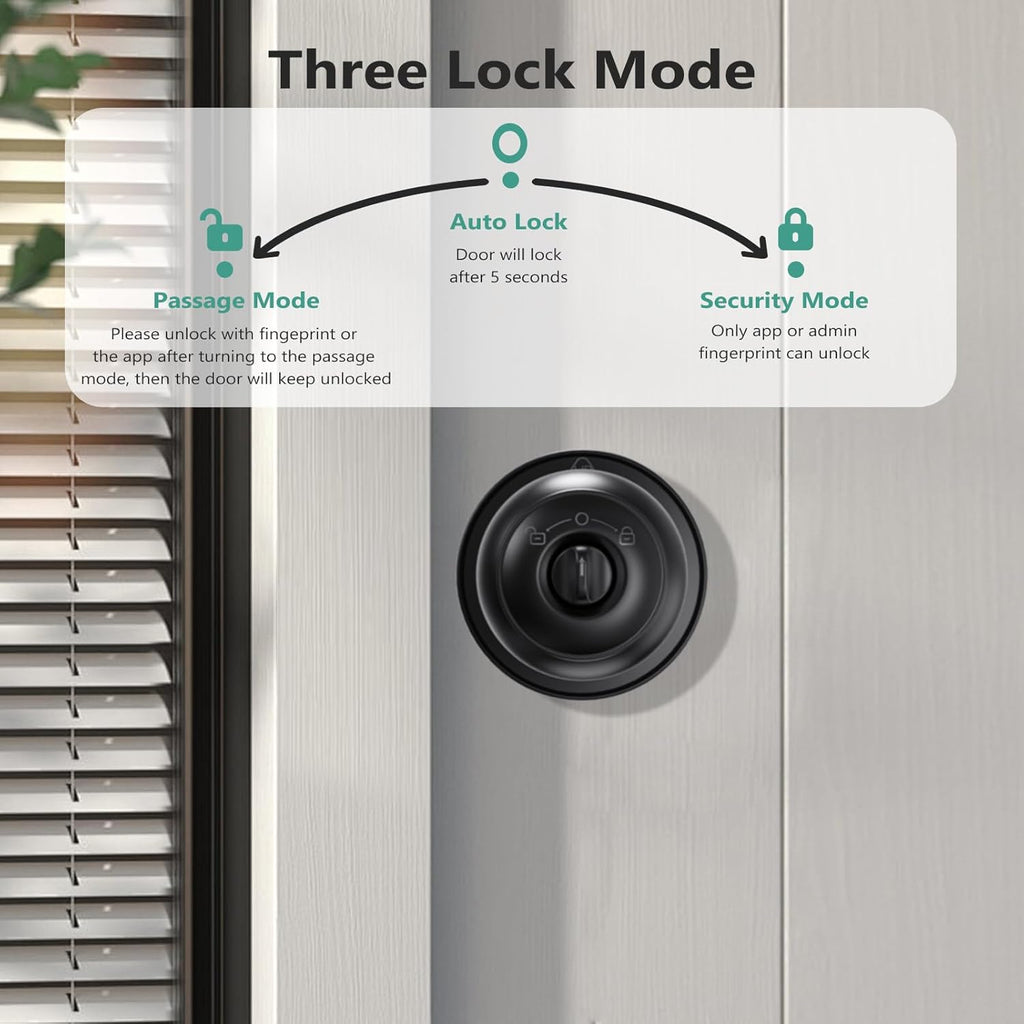 GeekTale Smart Door Lock with Keypad, Electronic Door Lock with Code, Digital Door Knob, Smart Lock with App