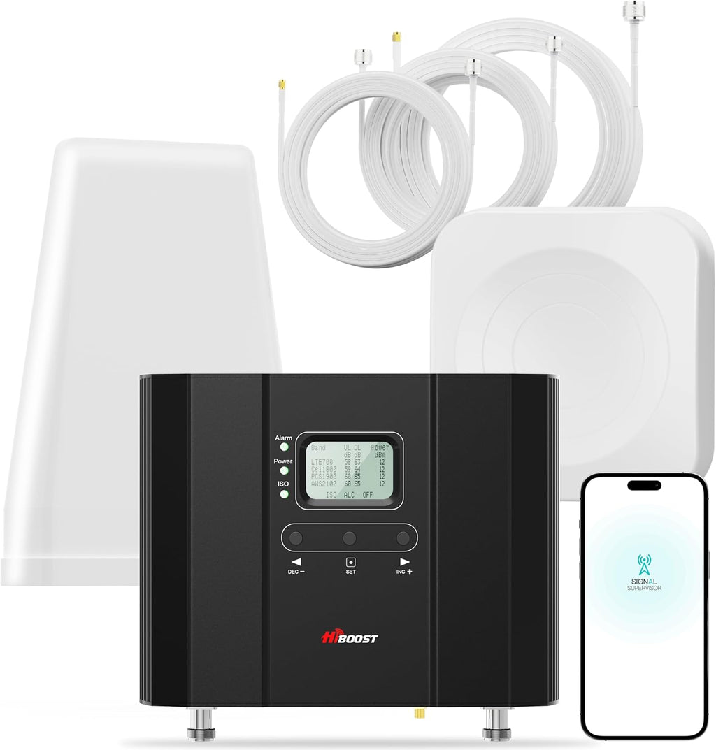 Cell Phone Booster Cover 6000 sq ft, Boost 5G 4G LTE Signal for All US Carriers, Cell Phone Signal Booster for Home Office, APP Support, FCC Approved