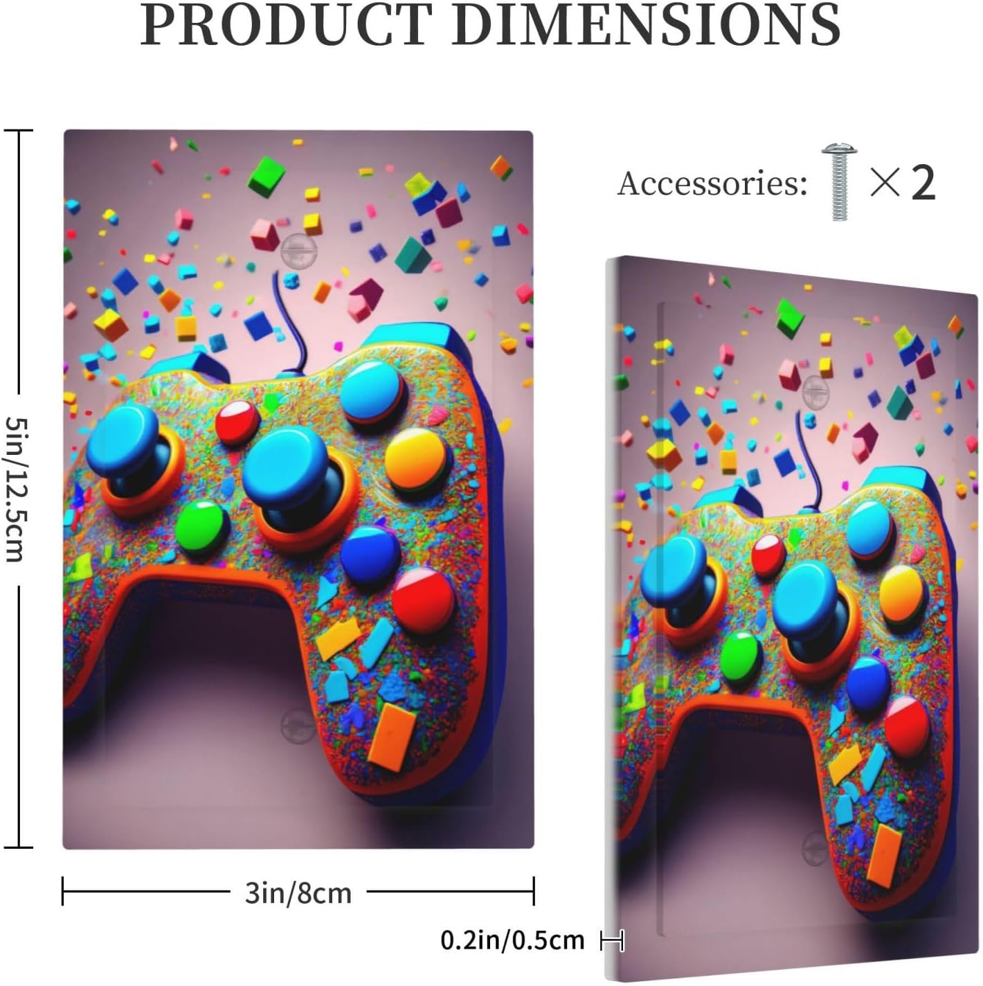 Game Controller No Device Single Blank Decorative Light Switch Covers Electrical Faceplate Switch Plates for Bathroom Kitchen Home