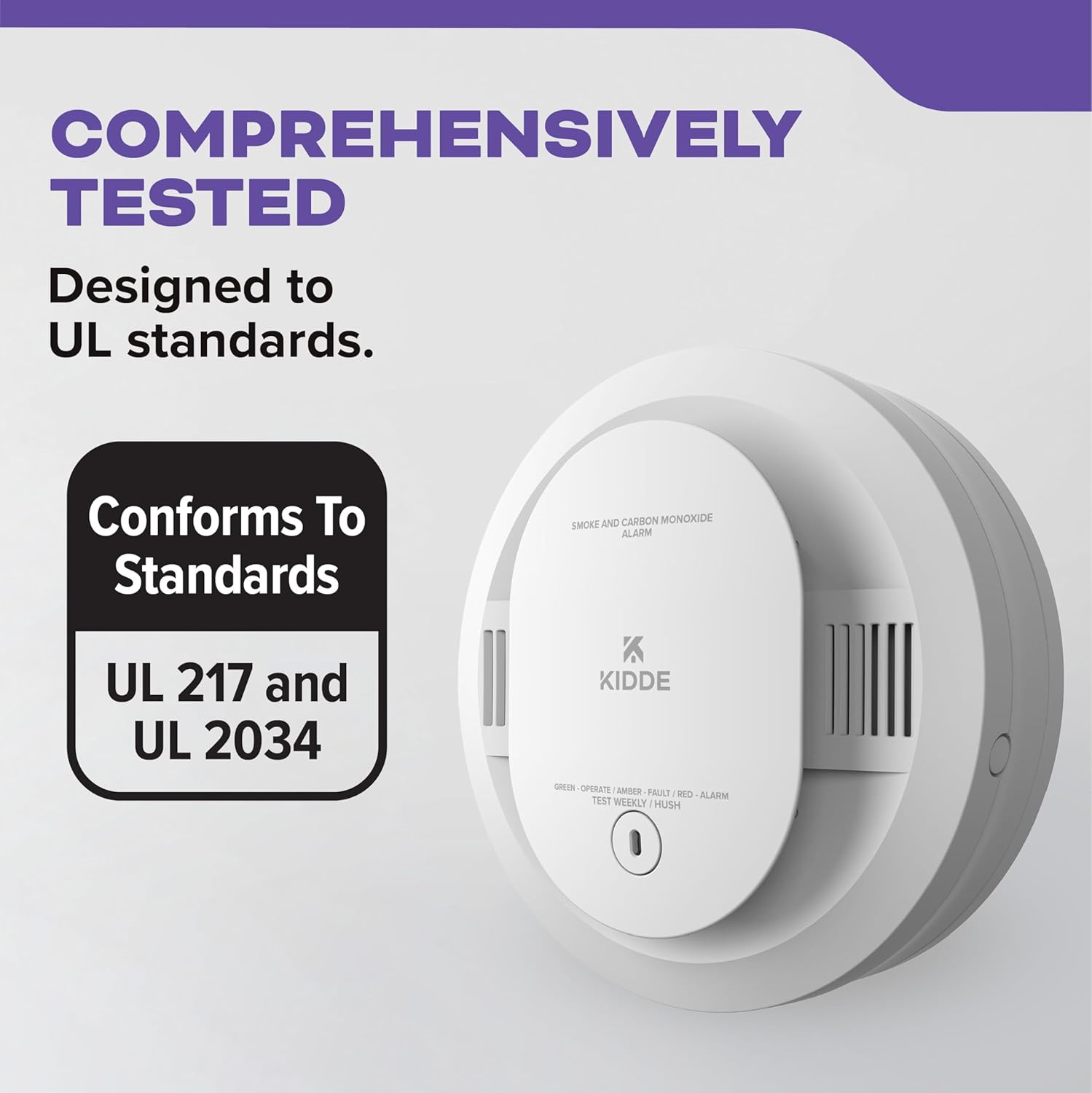 Kidde Smoke & Carbon Monoxide Detector for Home, 10-Year Battery Powered, Voice Alerts, 3-Pack