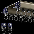 Ceiling Mounted Curtain Track System - Double Rails for Curtains & Drapes - Room Dividers - Sliding Curtain Rail for Window (champagne, 3m)