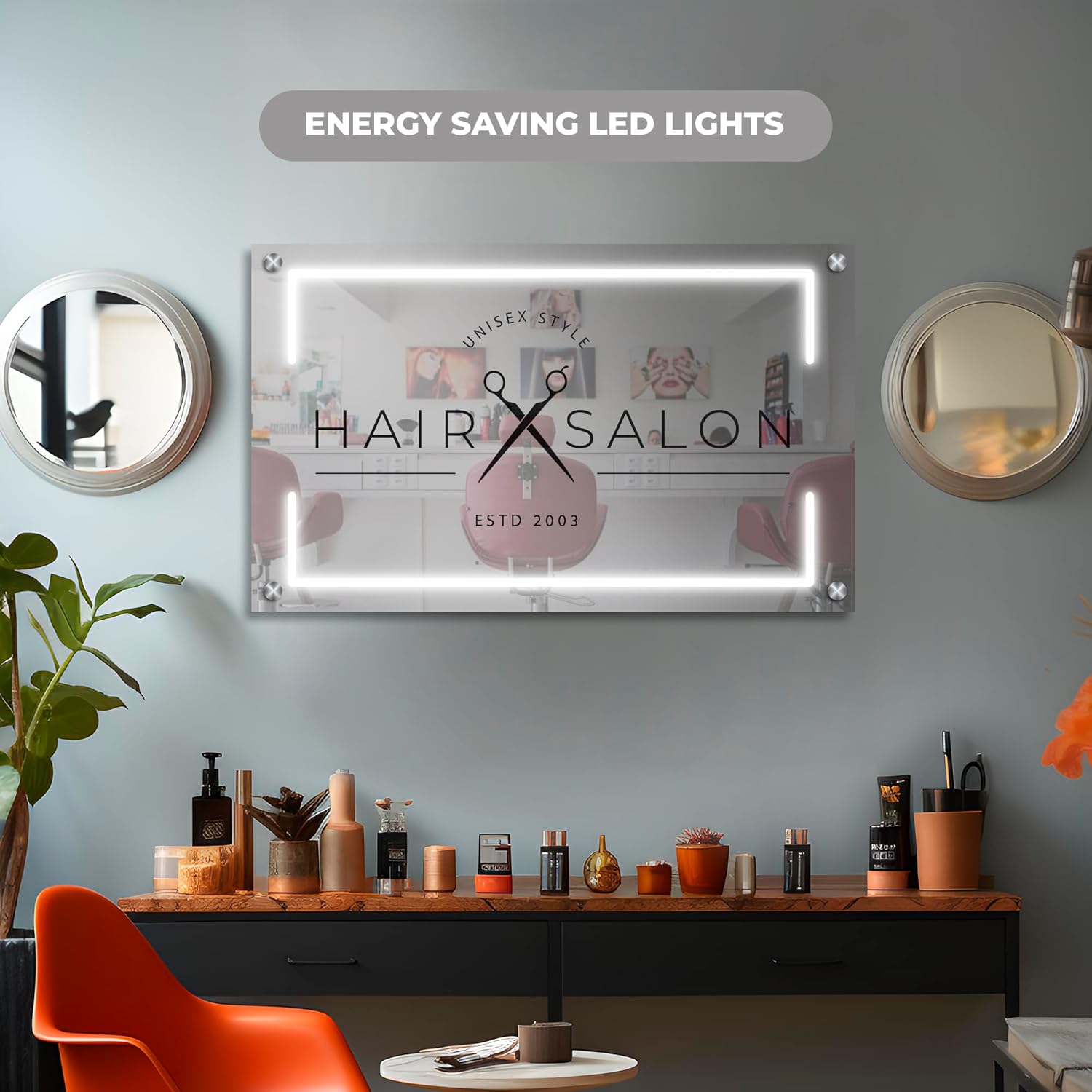 Personalized Floating Custom Acrylic Business Logo Sign | Free Company Vector Logo | Address Signage | Sign for Office Storefont | Multiple Size Options | Neon Led Lights Optional