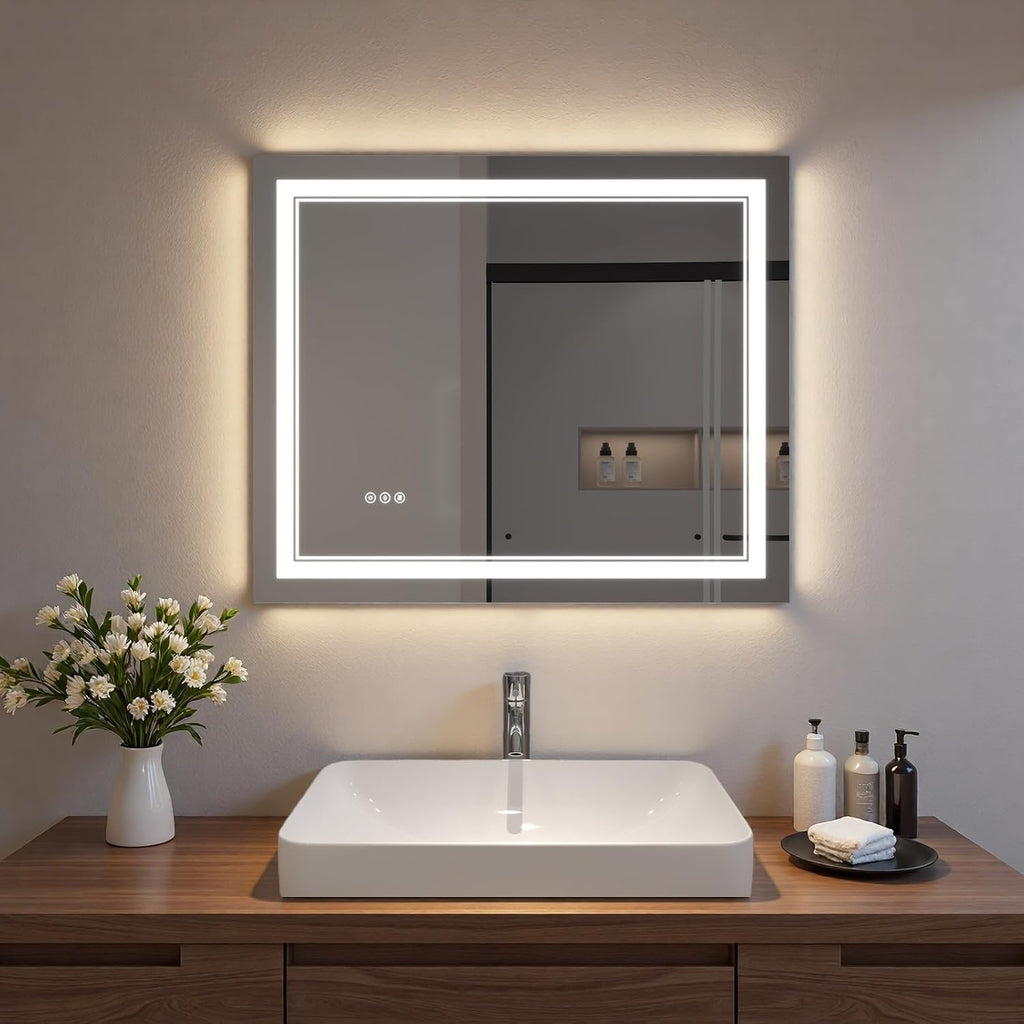 LED Bathroom Mirror with Lights, Wall Mirrors
