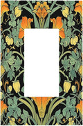 Decorative Outlet Covers William Morris Vintage Floral Green Yellow 1 Gang Single Rocker Light Switch Cover Plate Wall Plates GFCI Faceplate for Bedroom Home Decor
