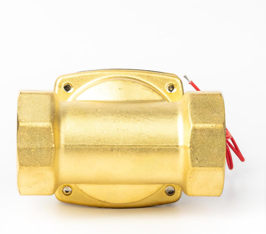 U.S. Solid 2" Solenoid Valve - 110V AC Brass Electric Solenoid Valve, Normally Closed, Viton Seal