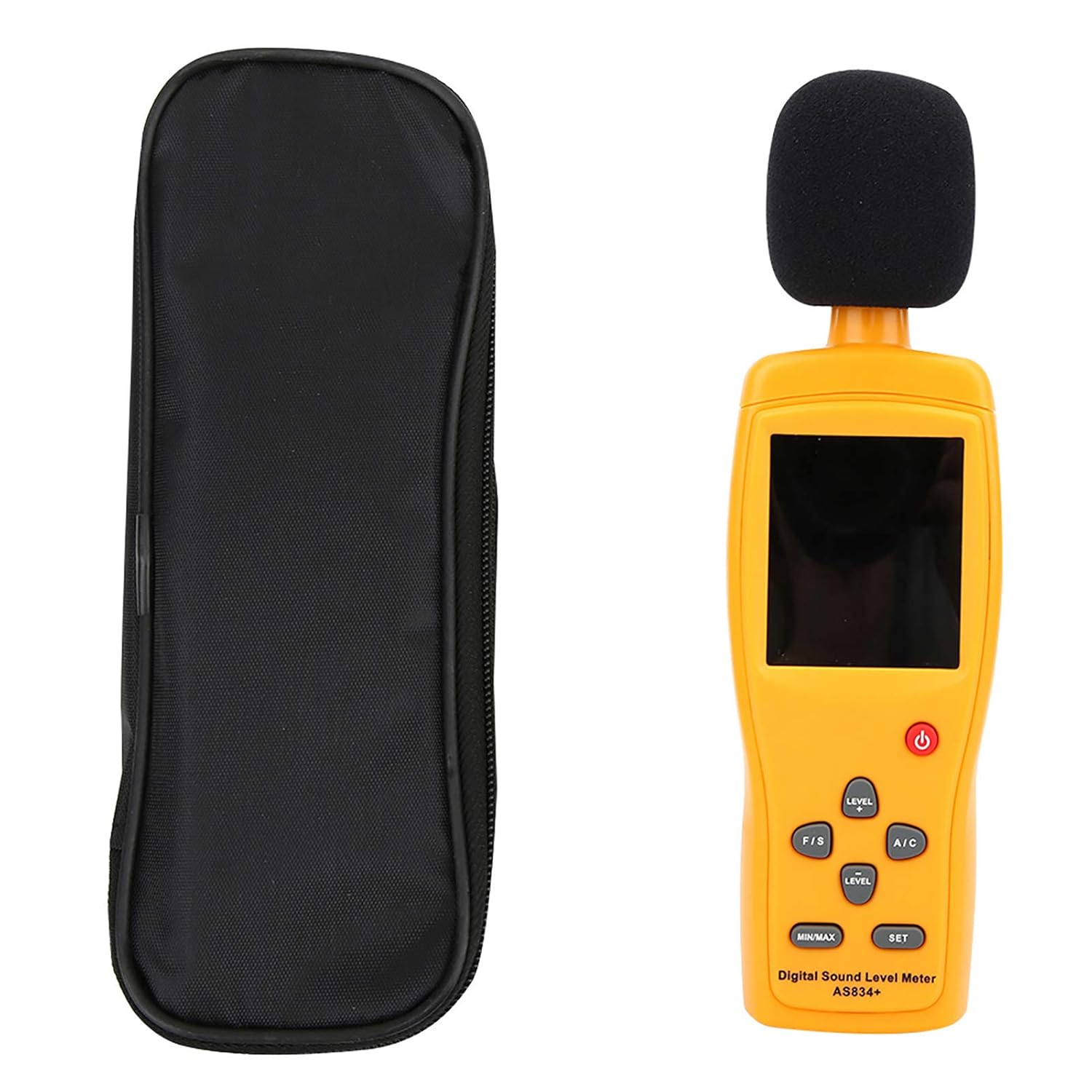 Smart Sensor AS834+ Decibel Meter Sound Level Meter Noise Detector with Large LCD Color Screen 30-130dB Range for Home Office Industrial Use