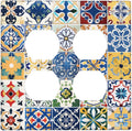 Outlet Covers Moroccan Traditional Mexican Talavera Til 2 Gang Double Duplex Decorative Light Switch Covers Electrical Wallplates Socket Faceplate for Kitchen Home Decor