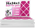 Colorfil 16x24x1 Air Filter (6-Pack) | Made in the USA | Color Changing | Remove Cat and Dog Odor | MERV 8 for Pet Hair Dander and Dust | 15.5"x23.5"x0.75" Exact Size