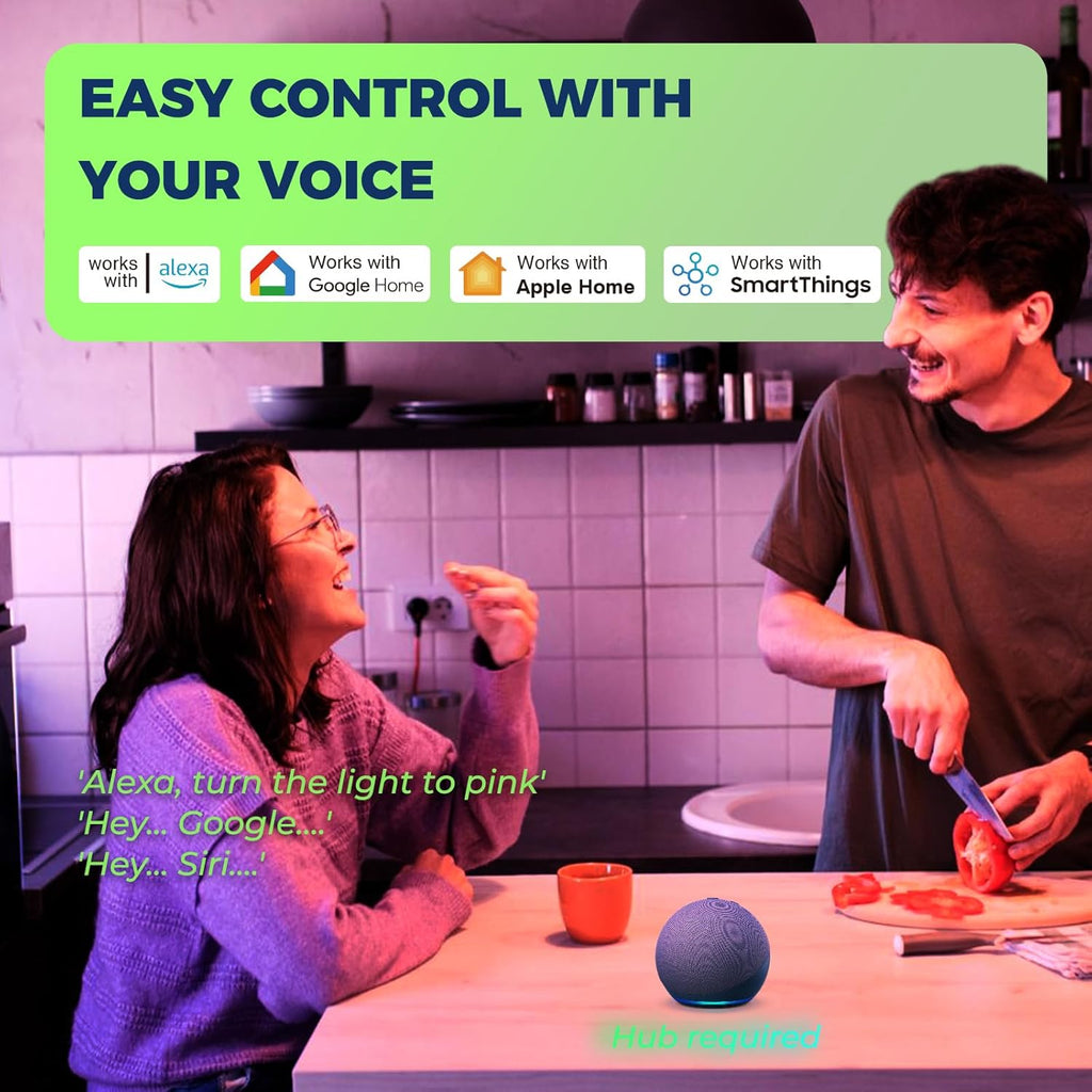 Lightinginside Matter Smart Light Bulbs 100W Equiv, Compatible with Alexa/Apple Home/Siri/Google Home/SmartThings, A19 E26 WiFi RGBCW Color Changing Light Bulb, 11W 1350LM, 2.4G WiFi, ETL Listed, 4PCS
