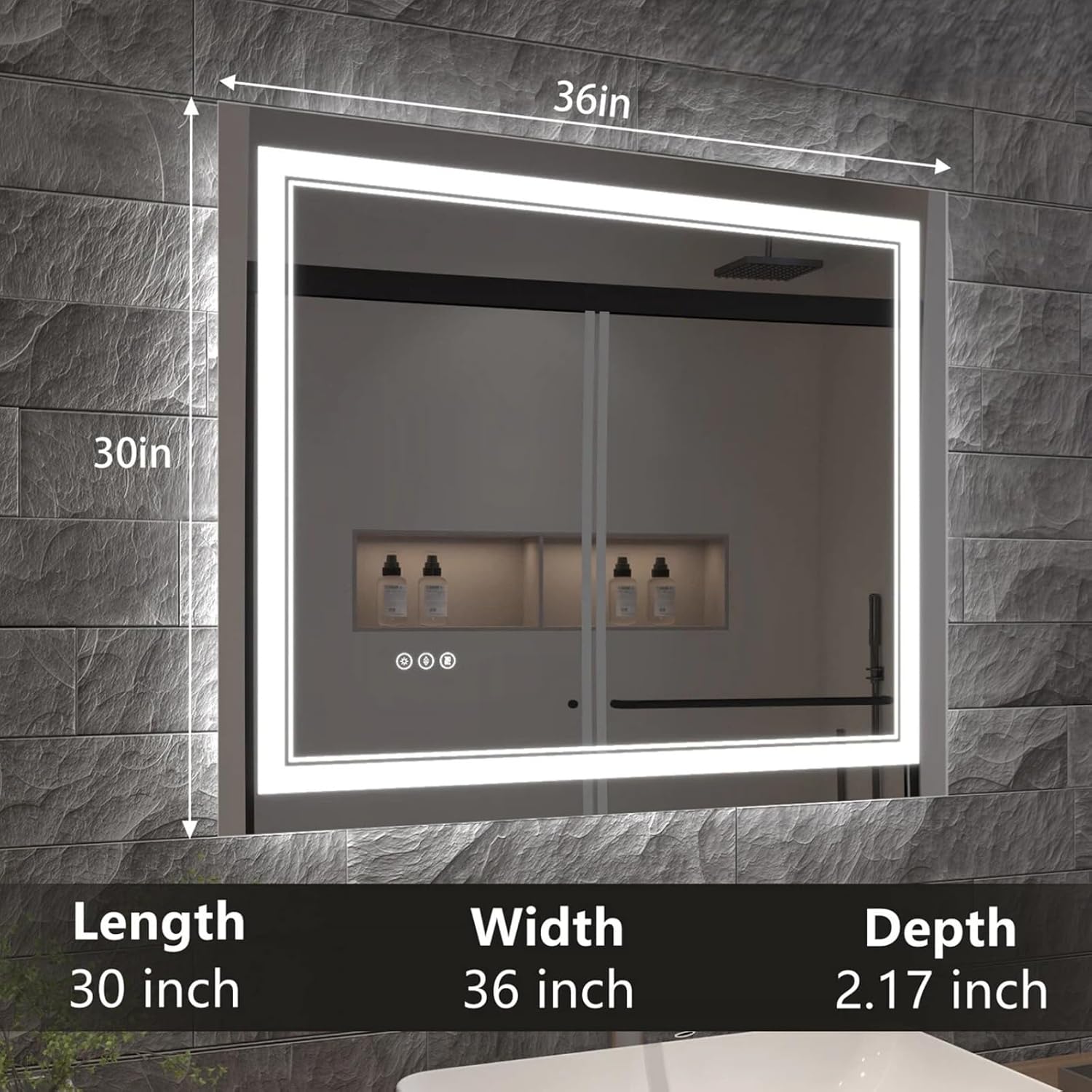 LED Bathroom Mirror with Lights, Wall Mirrors