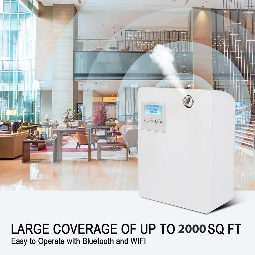 Smart Scent Air Machine for Home, Bluetooth & WiFi Hotel Scent Diffuser with Cold Air Tech, 300ML Waterless Essential Oil HVAC Scent Diffuser for Large Room, Office(White)