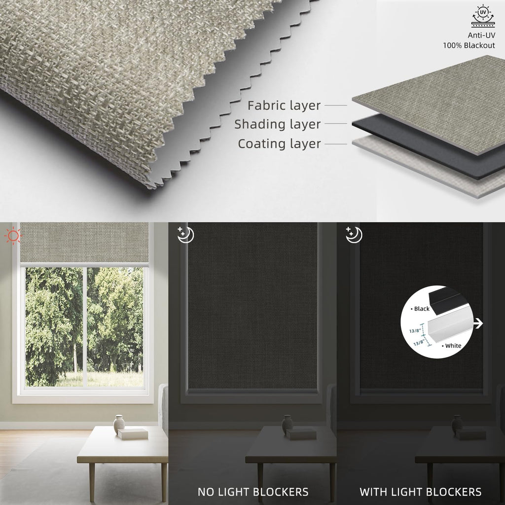 SmartWings Motorized 100% Blackout Shades Blinds, Custom Size, Cordless Window Shades with Rechargeable Battery, Work with Matter/Apple HomeKit, Alexa, Thread/Zigbee, Remote Optional, Vigor Sage