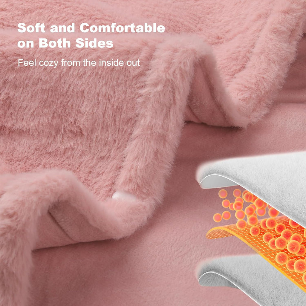Cordless Heated Blanket Battery Operated with Fleece Lining 7.4V 16000mAh Battery Portable Wearable Heated Shawl for Women Men 6 Heating Zones 3 Fast-Heating Levels (Battery Included)
