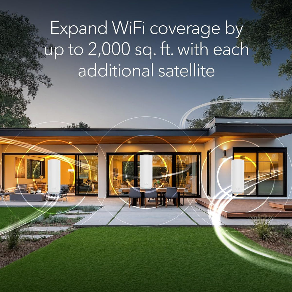 NETGEAR Orbi 370 Series (RBE370) Dual-Band WiFi 7 Mesh Network Add-on Satellite – Works with Orbi RBE372, RBE373, RBE374, Security Features, 5 Gbps, Adds Coverage up to 2,000 sq. ft., BE5000