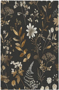 Light Switch Cover Plate Black Gold Floral Dark Leaves Vintage Flowers 1 Gang No Device Blank Electrical Wall Plates Faceplate Decorative Switch Plate for Bed Room Home Decor