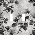 Decorative Switch Plates Black Breezy Watercolor Garden Floral 2 Gang Double Toggle Outlet Light Switch Cover Wall Plate Electrical Faceplate for Bedroom Home Decor