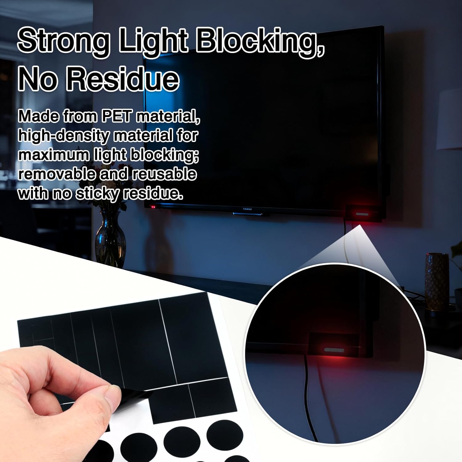 Blocked Vinyl Webcam Covers – Restickable Privacy Stickers for Laptop, Smartphone, Tablet, Smart TV & Game Console – Black, Multiple Sizes