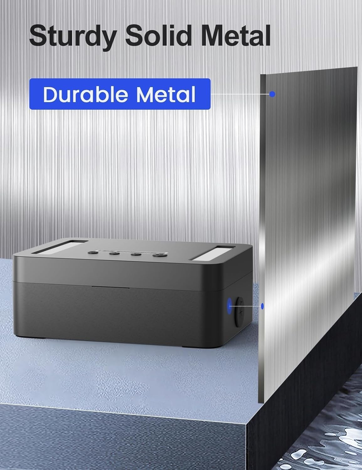 Metal Time Lock Box with Emergency Unlocking, Phone Timed Locked Box with Timer, Timed Locking Container, Audio Prompt, Self-Discipline Gift, 365 Days Max for Cellphone/Medication