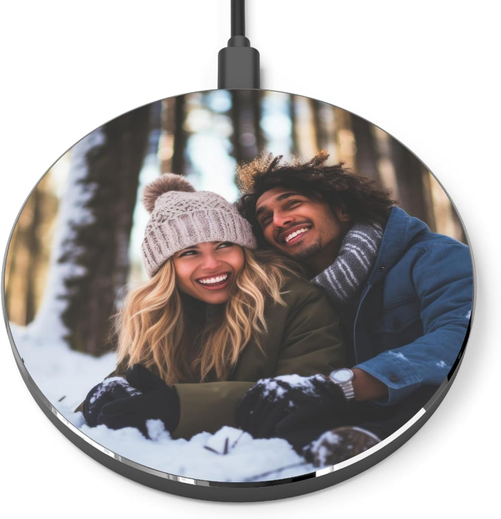 Keepsake Wireless Charging Pad, Custom Photo & Logo Design, Personalized 15W Phone Charger for Christmas or Any Occasion Gift