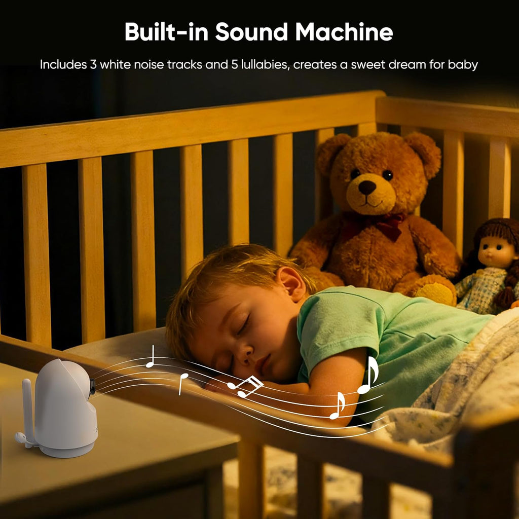 bonoch 7" Baby Monitor with Camera and Audio, Upgraded 1080P HD MegaView No WiFi Video Baby Monitor, 6000mAh Battery, VOX Mode, Night Vision, Hack Proof, Remote PTZ, White Noise, Ideal Gifts