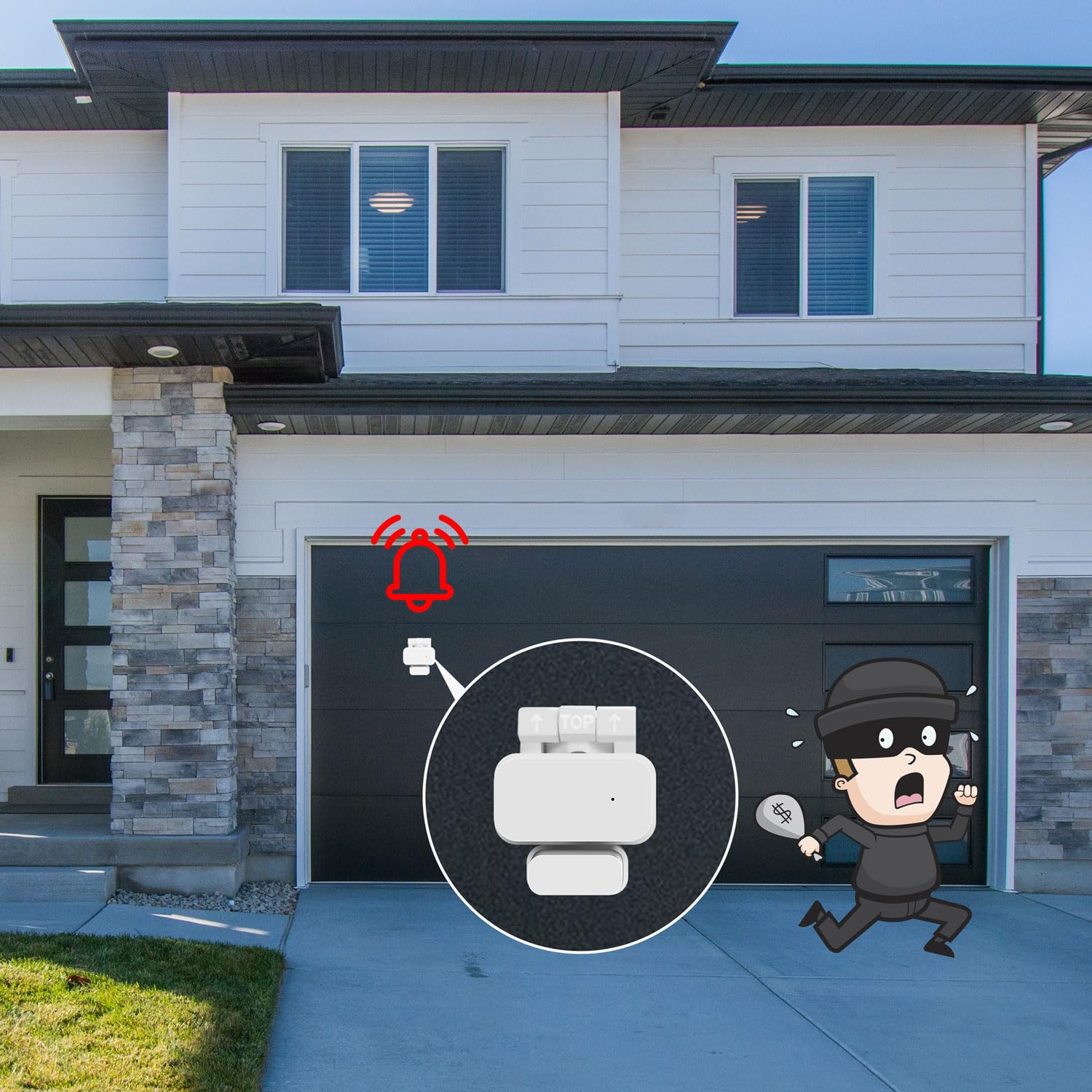 Garage Door Bracket Garage Door Mount for Aqara Alarm Contact Sensor Quick Installation for Your Garage Door