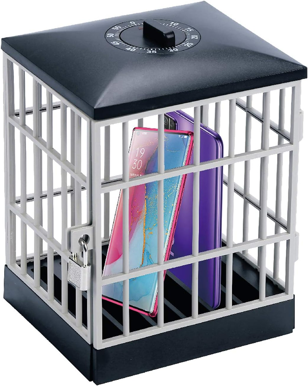 Phone Lock Box, Timer Control Cell Phone Jail with Security Lock Mechanism for Kids Homework Office Home Use, Holds 5 Mobile Phones (A)