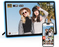 ApoloSign Neon Light Digital Picture Frame - 14" 2K FHD Display | AI Color-Changing LED Strip Digital Photo Frame | Quick Share Photos/Videos, Easy Setup in Frameo App | Best Digital Frame for Gifting