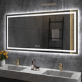Amorho LED Bathroom Mirror, 60" X30" with Front Light and Backlight, Large Vanity Mirrors for Wall, Anti-Fog, ShatterProof, Memory, 3 Colors, ETL Listed