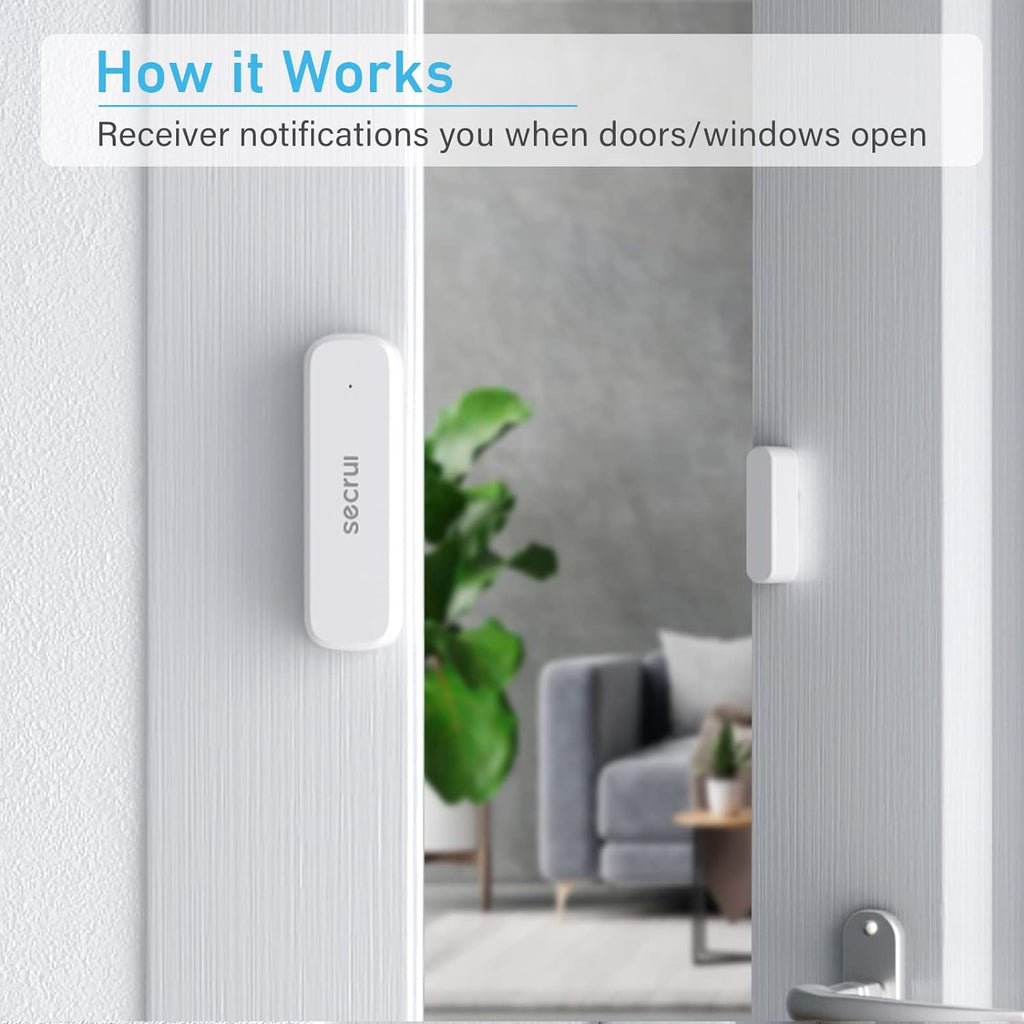 SECRUI Door Chime, Door Sensor Chime with Adjustable Volume, Easy Installation, 400ft Range, 52 Chimes, M508+D7 Door Open Chime for Business/Home When Entering,White