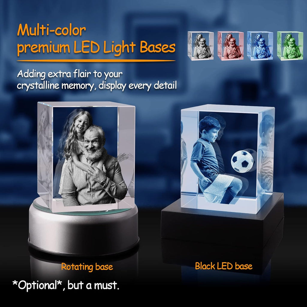 3D Crystal Photo,Christmas Personalized Gift,Custom Picture Gifts with Your Own Photo for Christmas, Fathers Day, Birthday, Wedding, Anniversary, Memorial.Personalized Gifts for Him, Her, Dad and Mom.