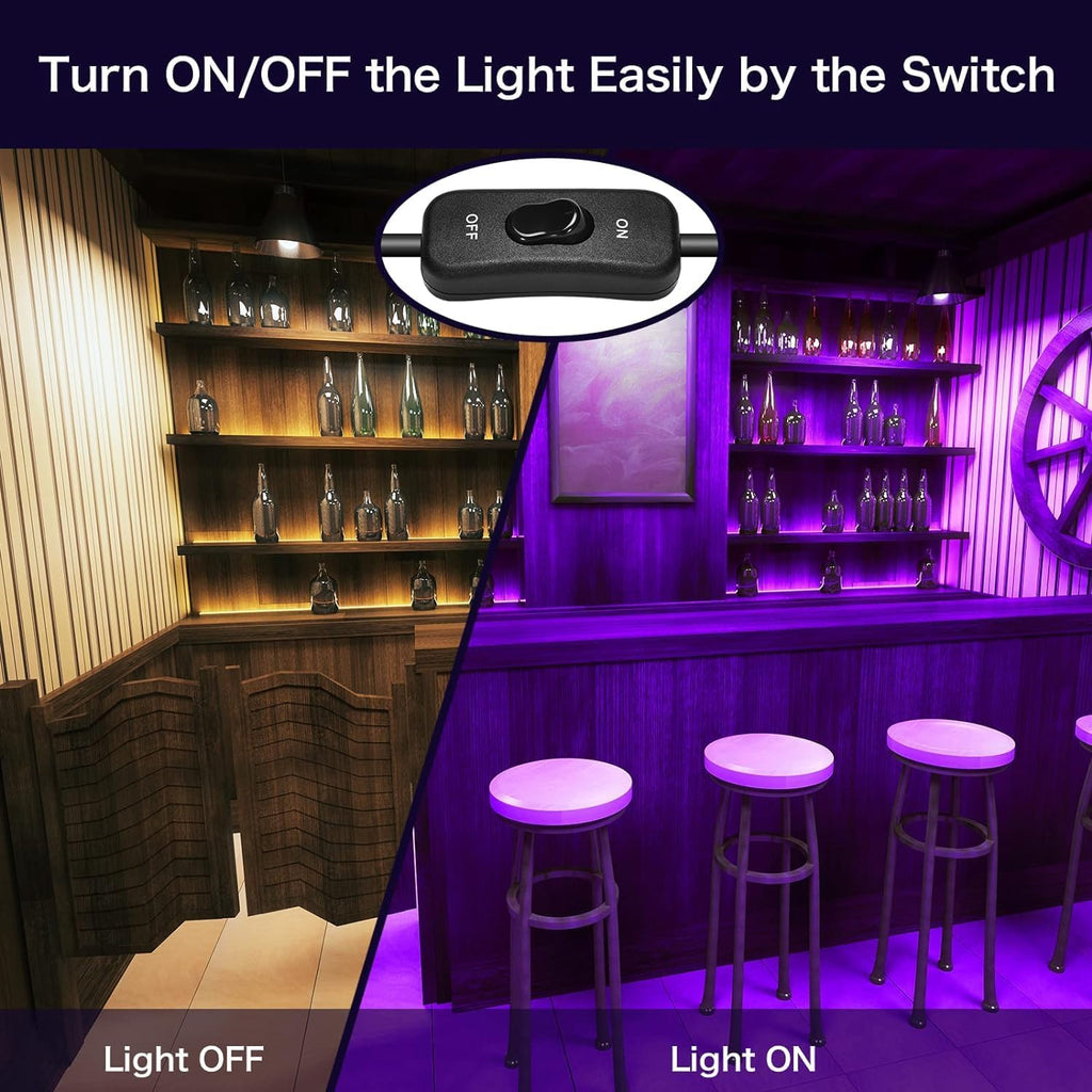 2 Pack 300W LED Black Lights Outdoor, Flood Blacklight Light with Plug, 395nm to 410nm IP66 Waterproof for Dance Party, Glow in The Dark, Stage Lighting, Body Paint, Fluorescent Poster, Neon Glow