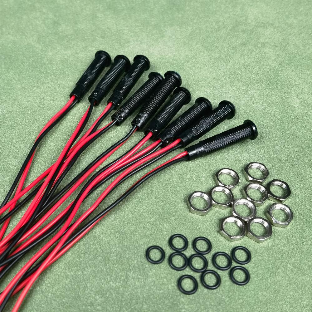 10pcs LED Plastic Indicator Pilot Light 110VAC Mounting Hole Size 6mm(Red)
